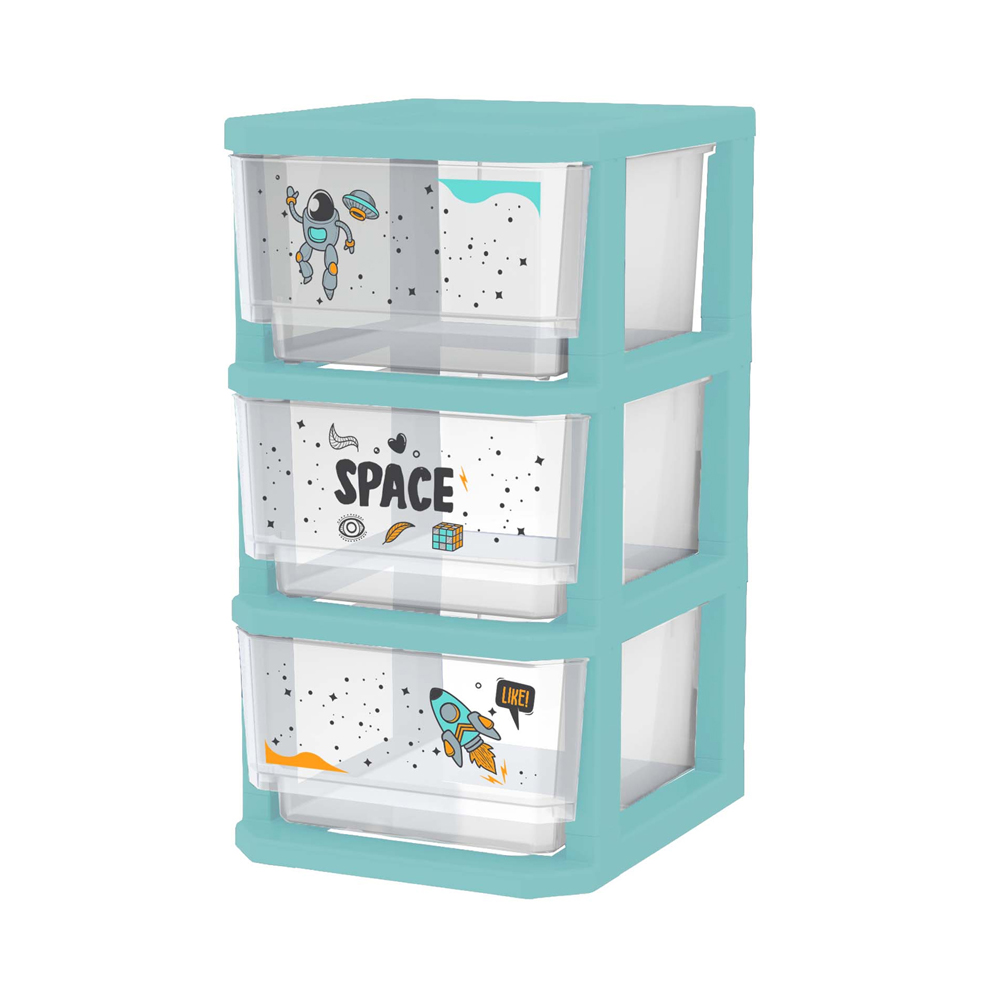 Cajonera Grande X3 Sr Astronauta Niño Natural Verde Estrasoluciones