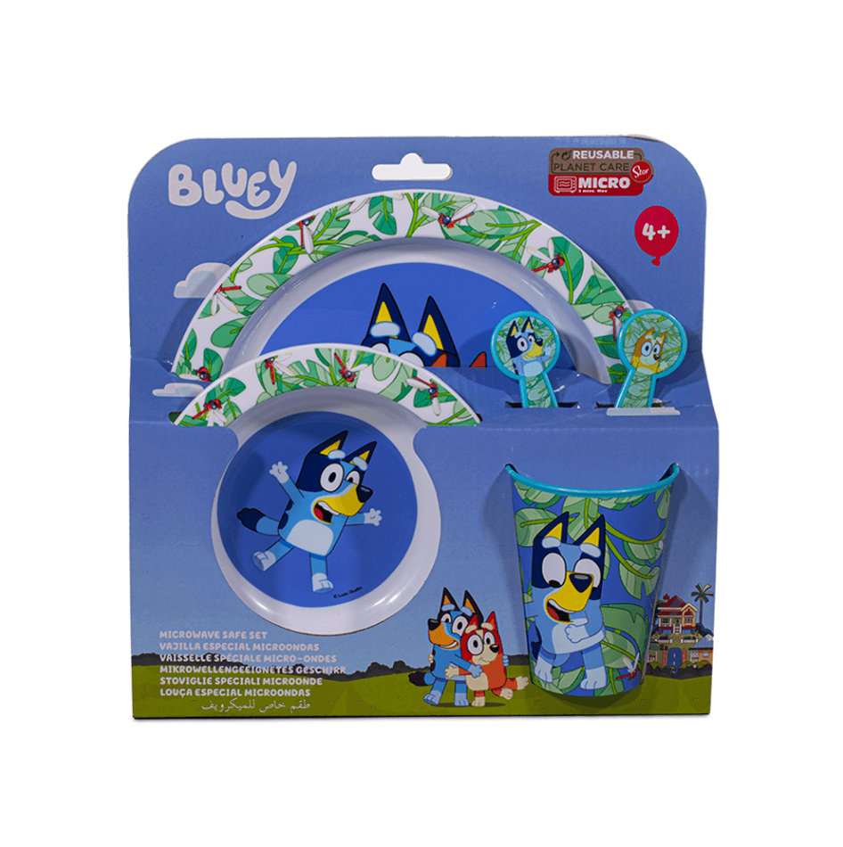 Service 3 Pièces Bluey Pour Enfant – Assiette, Bol & Tasse En Céramique (Officiel)